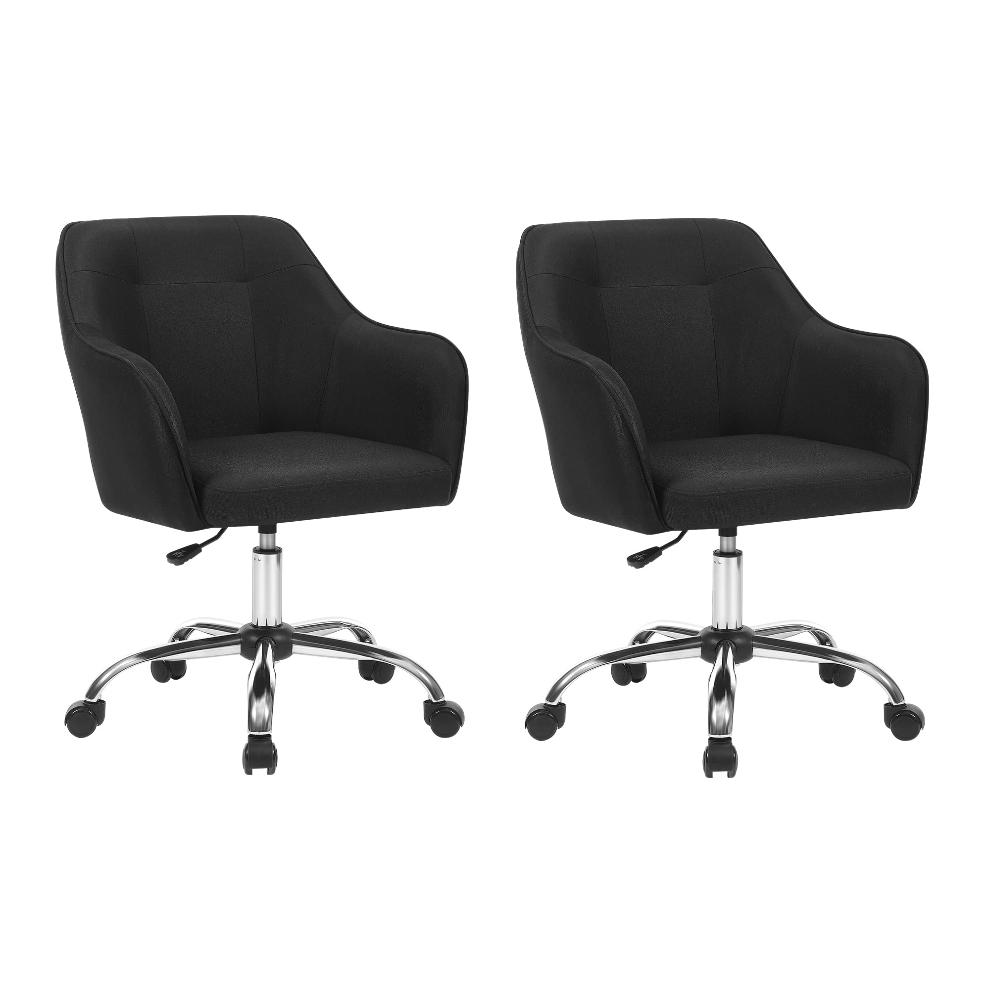SONGMICS OBG919B01 Set of 2 Home Study Chairs, Swivel Chairs, Height Adjustable,