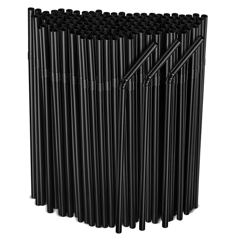 Flexible Plastic Straws Bendable for Drinking, Diameter 6 MM Length 24 CM (9.45 