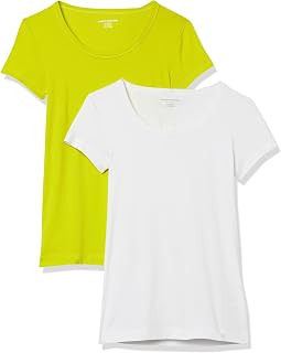 Amazon Essentials Women's Slim-Fit Short-Sleeve Crewneck Tshirt, 2-Pack