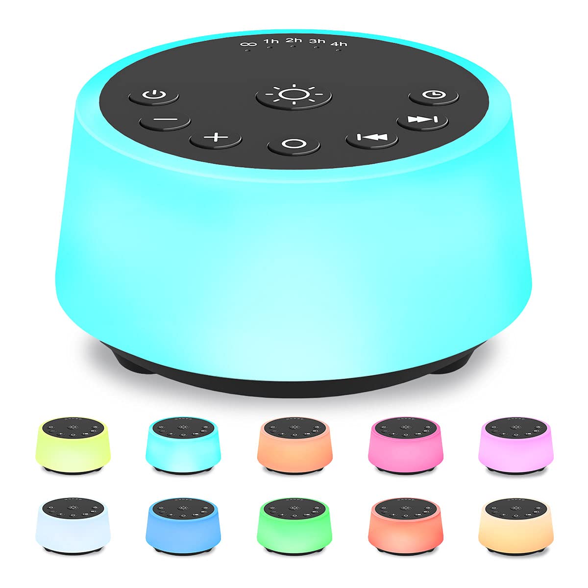 Color Noise Sound Machines with 10 Colors Night Light 25 Soothing Sounds and Sle