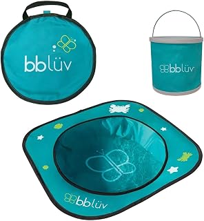 bblüv - Arenä - Pop-Up Baby Beach Pool with Foldable Bucket & Carry Bag | Pop-Up Baby Beach Pool with Waterproof Fabric, Instant Setup, Foldable Bucket and Carry Bag for Supervised Water Play.