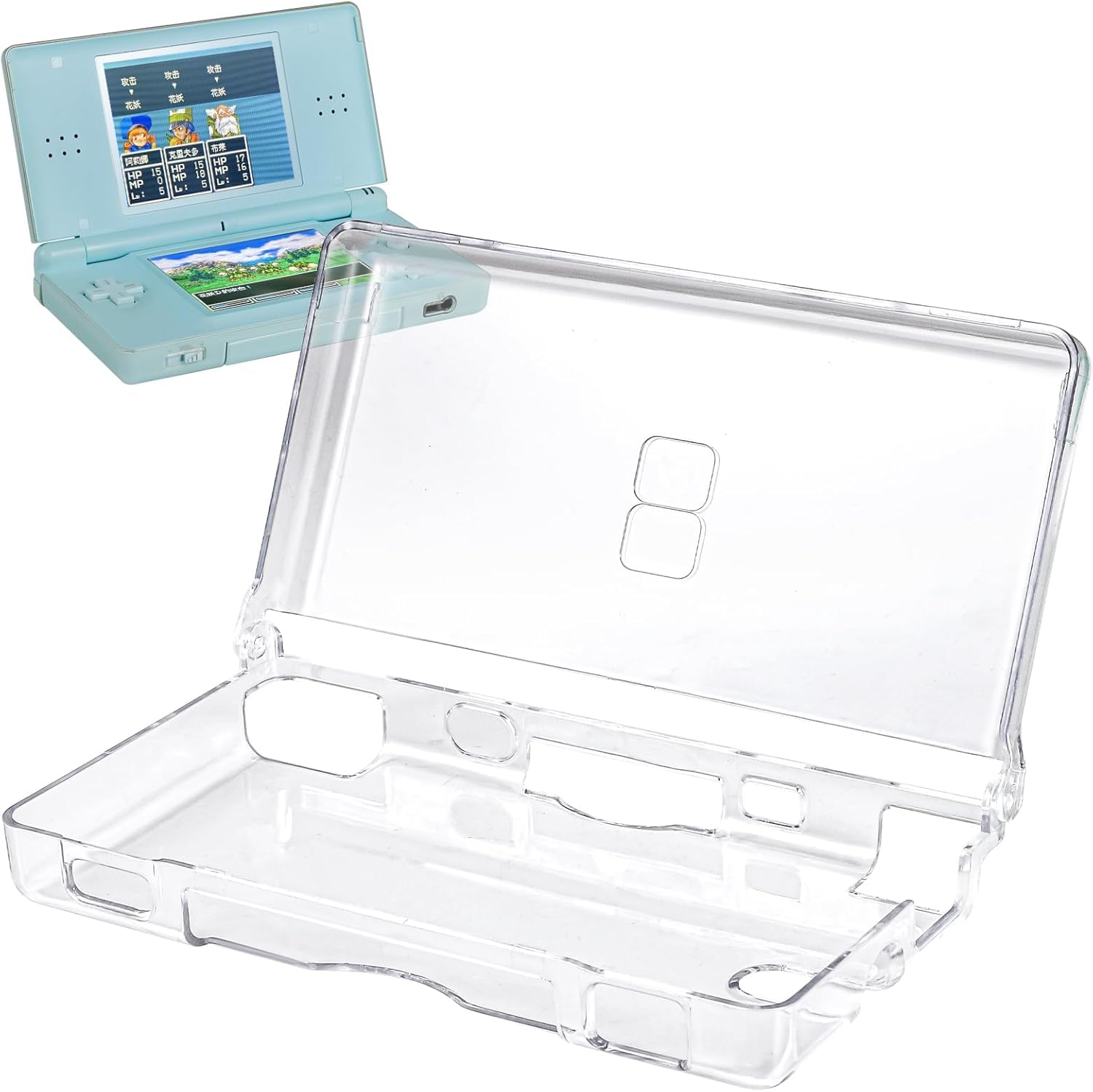 VSEER Crystal Clear Hard Shell Protective Case Cover for Nintendo DS Lite NDSL, 