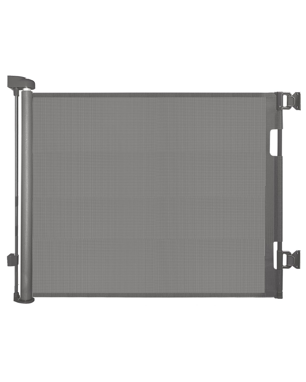 Retractable Mesh Baby & Dog Gate for stairs, 86cm Tall x 140cm Wide, Grey | Spac