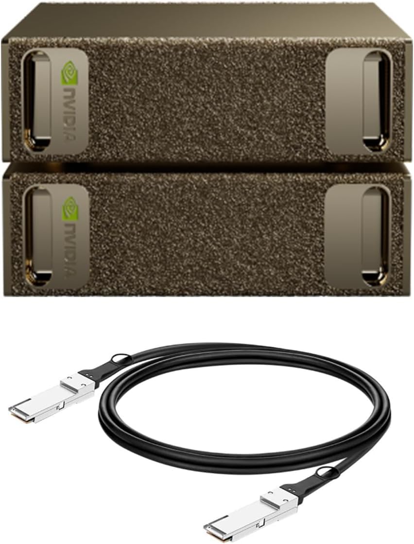 NVIDIA DGX Spark™ 2 Pack Personal AI Desktop Supercomputer | Cable Bundle, Deskt
