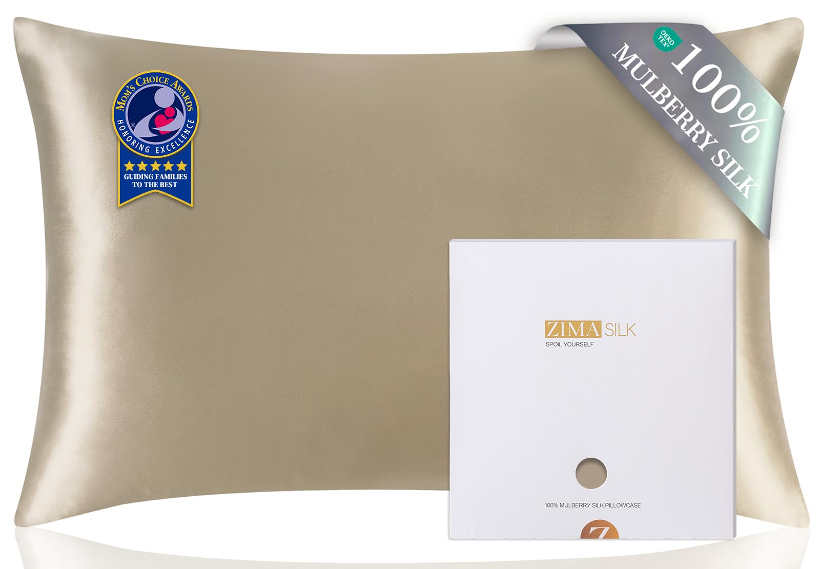 ZIMASILK 100% Pure Mulberry Silk Pillow Cases for Hair and Skin, Queen | Soft, H