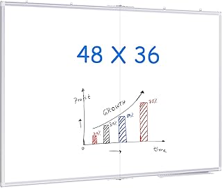 Magnetic White Boards 48X36, Large Foldable Hanging Whiteboard for Wall | Double-Sided Dry Erase Board, Smooth Writing and Erasing, Easy Wall Installation to Save Space, For School, Home, Office