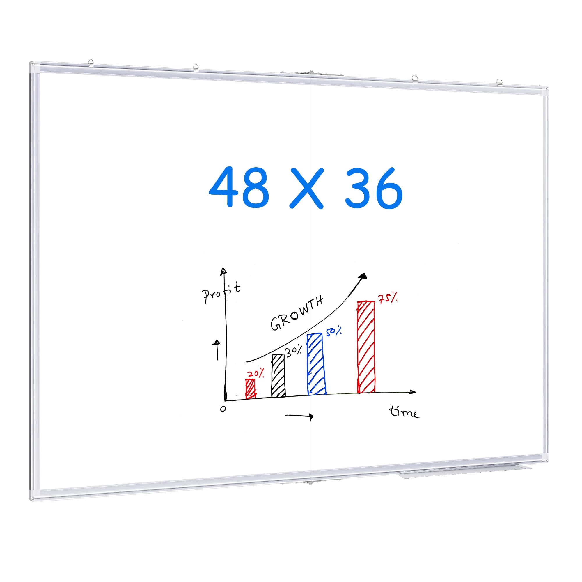 Magnetic White Boards 48X36, Large Foldable Hanging Whiteboard for Wall | Double