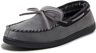 ULTRAIDEAS Men's Loafer Slippers Comfortable Memory Foam Rubber Soles Non-Slip for Indoor and Outdoor Use