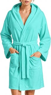 PETTI Artigiani Italiani Men's and Women's Microfibre Bathrobe with Hood, Pockets and Belt, Unisex Adult Lightweight Quick Drying Bathrobe for Gym, Pool, Sea, Travel and Spa