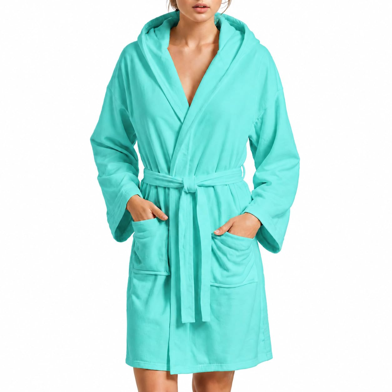 PETTI Artigiani Italiani Men's and Women's Microfibre Bathrobe with Hood, Pocket