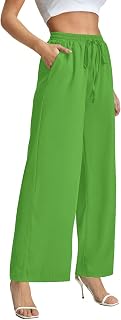 Womens Ladies Knot Front Wide Leg Pants High Waist Casual Lounge Pants