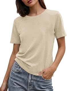 Cicy Bell Maglietta estiva da donna a maniche corte, alla moda, casual, girocollo, vestibilità ampia, maglietta basic