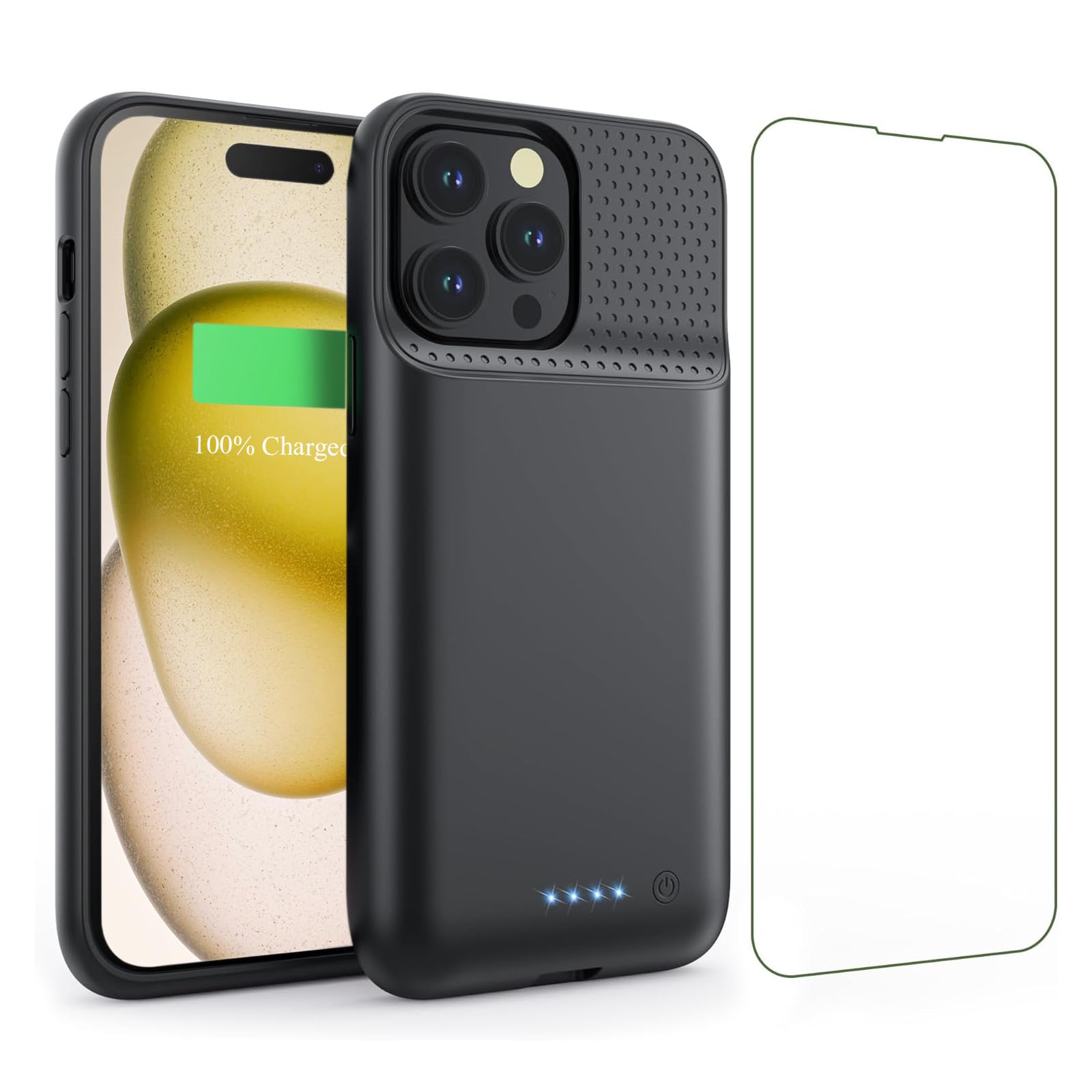 Feob Battery Case for iPhone 15 Pro, [2025 Upgraded] 7500mAh Portable Charging C
