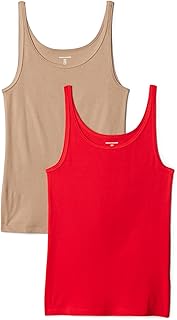 Amazon Essentials Women's Slim Fit Spaghetti Strap Tank Top 2 Pack