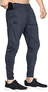 BROKIG Mens Lightweight Gym Jogger Pants Workout Sweatpants Zip Pocket