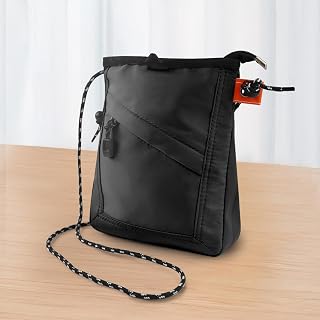 Cell Phone Crossbody Bag, Nylon Waterproof Small Crossbody Bag with Adjustable Drawstring Strap for Men and Women