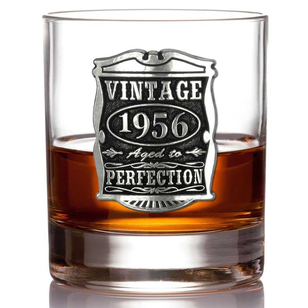 English Pewter Company Vintage Years 1956 70th Birthday or Anniversary Whisky Gl