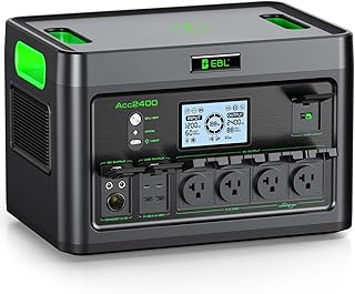 EBL 2400W Portable Power Station LiFePO4 Battery for Home Use | 1843.2Wh Solar Generator,Home Battery Backup,12 Outlets(2400W AC Outlets), USB-C PD 100W,2Hrs Quick Charge