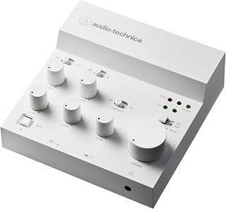 Audio-Technica AT-UMX3 WH USB Audio Mixer, Audio Interface, Distribution Device, DTM Music Production, USB Type-C, Compatible with Smartphones/Tablets, PS4 PS5, Official Limited Color, White