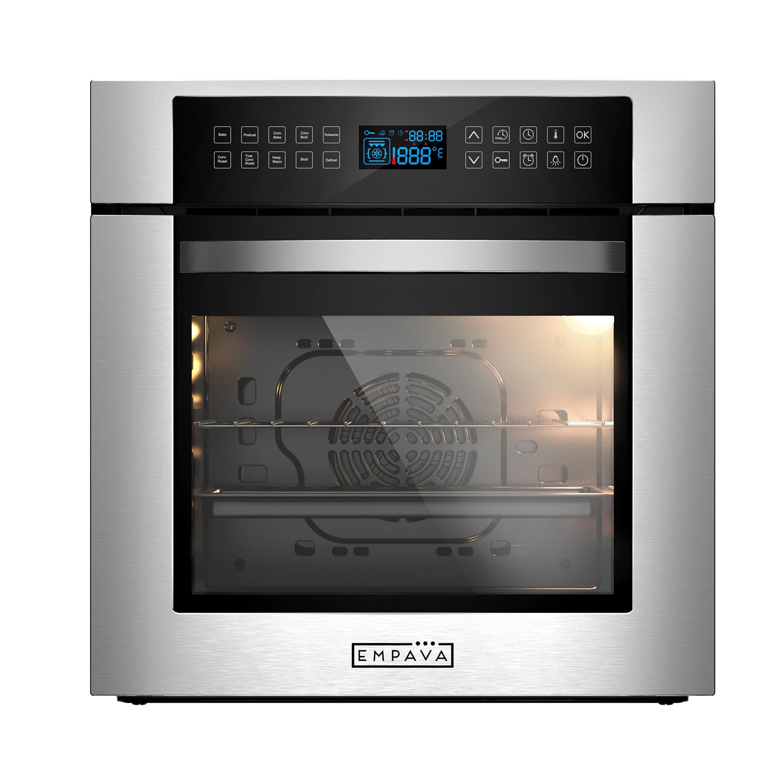 Empava 24" 10 Cooking Functions W/ Rotisserie Electric LED Digital Display Touch