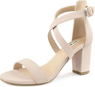 JOY IN LOVE Women's Chunky Block Heels Strappy Sandals
