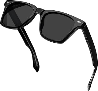 KANASTAL Polarised Sunglasses Men's Retro Classic Rectangular Sunglasses Lightweight TR90 Frame with Acetate Arm UV400 Protection