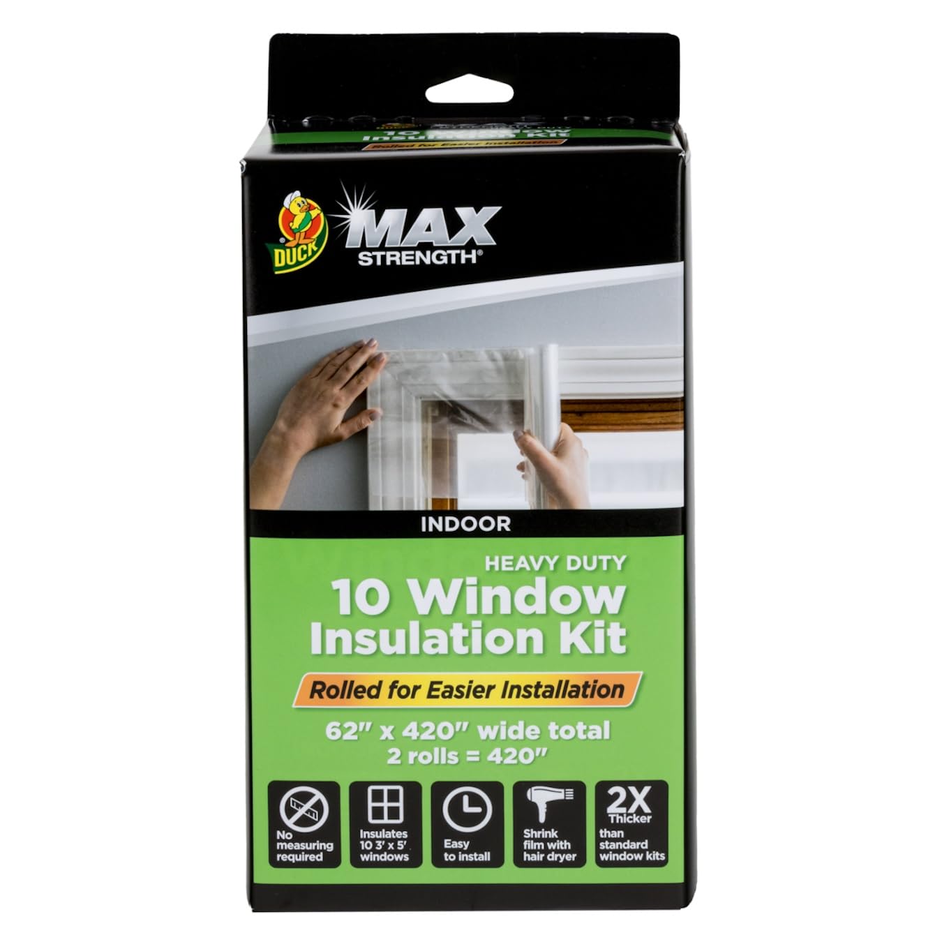 Duck MAX Strength Window Insulation Kit, Winter Window Seal Kit Fits up to 10 Wi