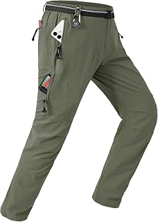 TBMPOY Pantaloni da trekking leggeri da uomo con cintura, 5 tasche con cerniera, impermeabili, ad asciugatura rapida, da viaggio, pesca, lavoro, attività all'aperto