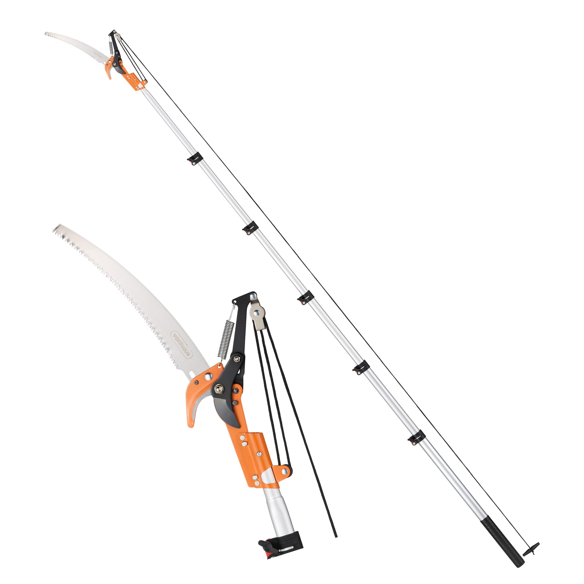 VonHaus Telescopic Tree Pruner & Lopper 2 in 1 – Long Reach 5.3m Cutter, Retract