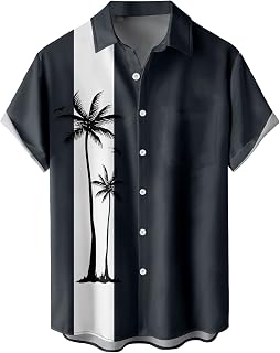 Tropical Shirts Button Down Holiday Casual Hawaiian Short Sleeve Men Loose Beach Shirts