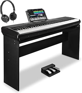 STRICH 88 Keys Weighted Keyboard with Sustain Pedal, Hammer-Action Digital Piano, 2x15W Built-In Speakers, Full-size Electric Piano Keyboard Supports USB-MIDI/Wireless Connect, SDP-120S
