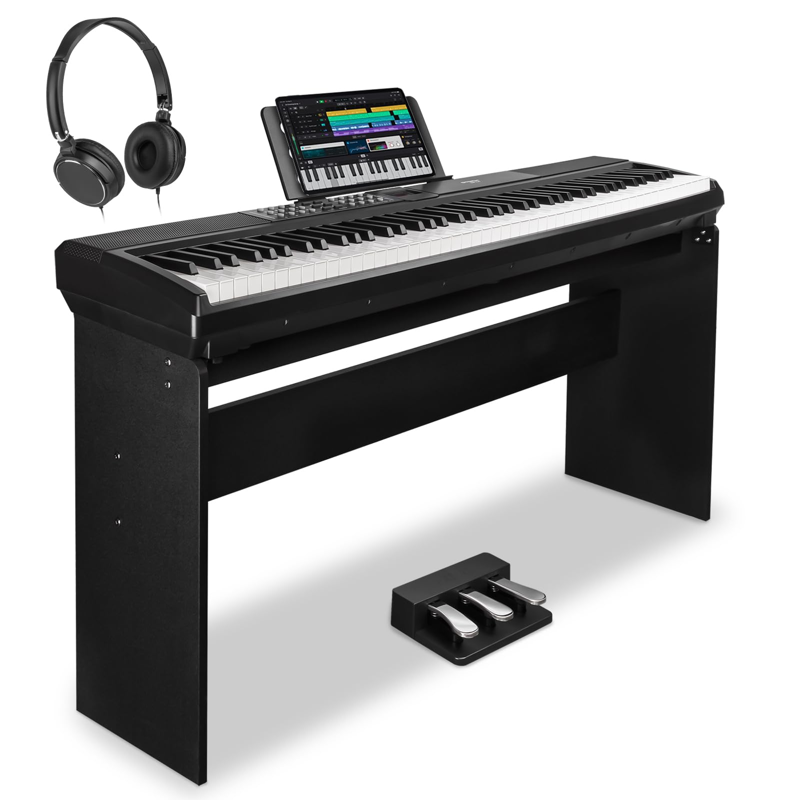 STRICH 88 Keys Weighted Keyboard with Sustain Pedal, Hammer-Action Digital Piano