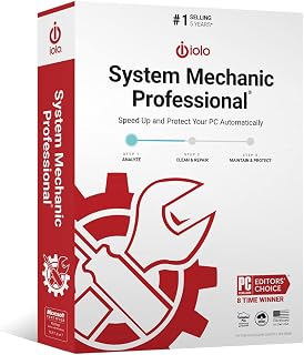 iolo - System Mechanic Pro, Computer Cleaner for Windows, Blocks Viruses and Spyware, Restores System Speed, Software License