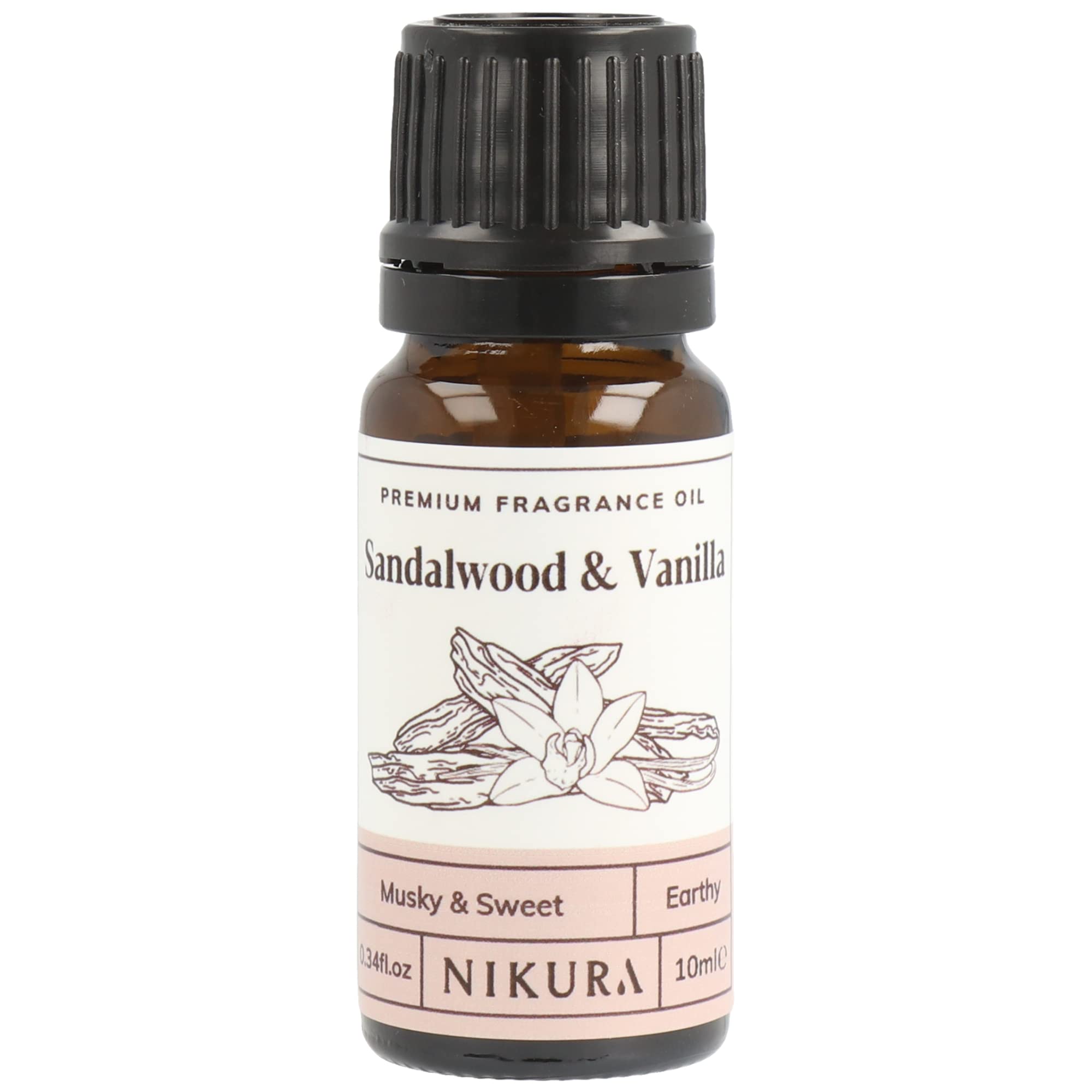 Sandalwood & Vanilla Fragrance Oil - 10ml | for Gifts, Diffusers, Candle Making,