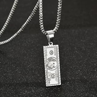 100 Dollar Stainless Steel Necklace for Men Women Fashion Jewelry