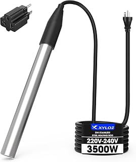 Xyloz 3500W Immersion Water Heater for Small Pool, Portable Water Heater | Rapid Heating, Fully Water-Proof & Plug-and-Heat Design, 118-Inch Cord, Pond Heaters for Outdoor Ponds, Hot Tubs, Stock Tanks