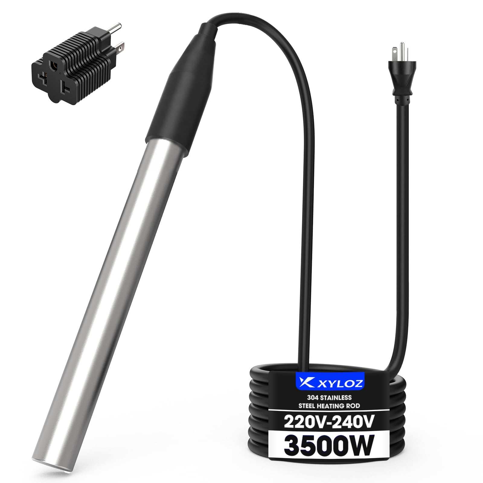 Xyloz 3500W Immersion Water Heater for Small Pool, Portable Water Heater | Rapid