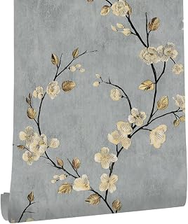 myforHD Self Adhesive Wallpaper Floral Leaves Paper Flowers Decoration Modern Furniture Film PVC Vinyl Wall Sticker 17.3"x118"