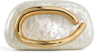 Women's Formal Evening Wallet PU Leather/Acrylic Marble with Chain, Fashion Metal Purse 2025
