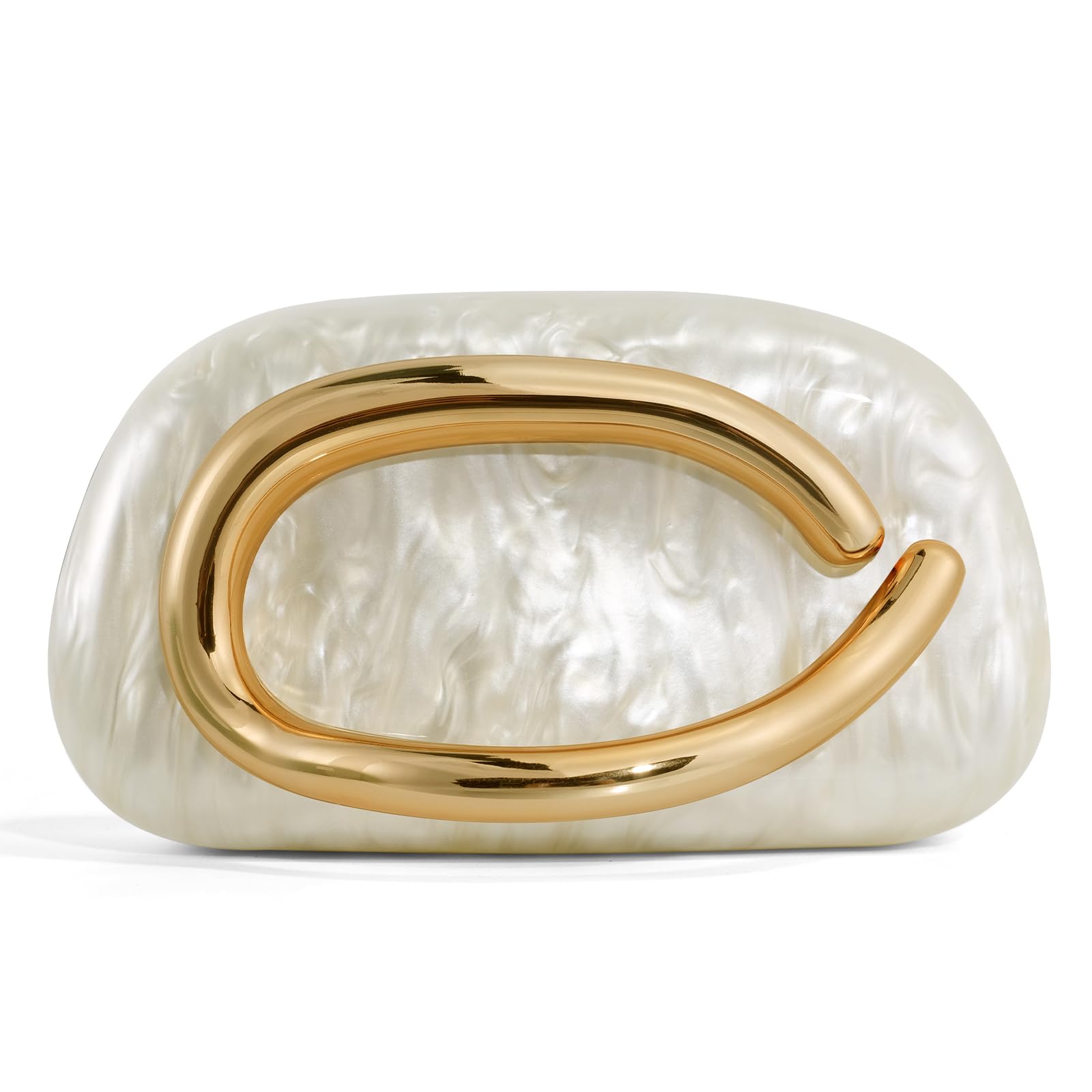 Women's Formal Evening Wallet PU Leather/Acrylic Marble with Chain, Fashion Meta