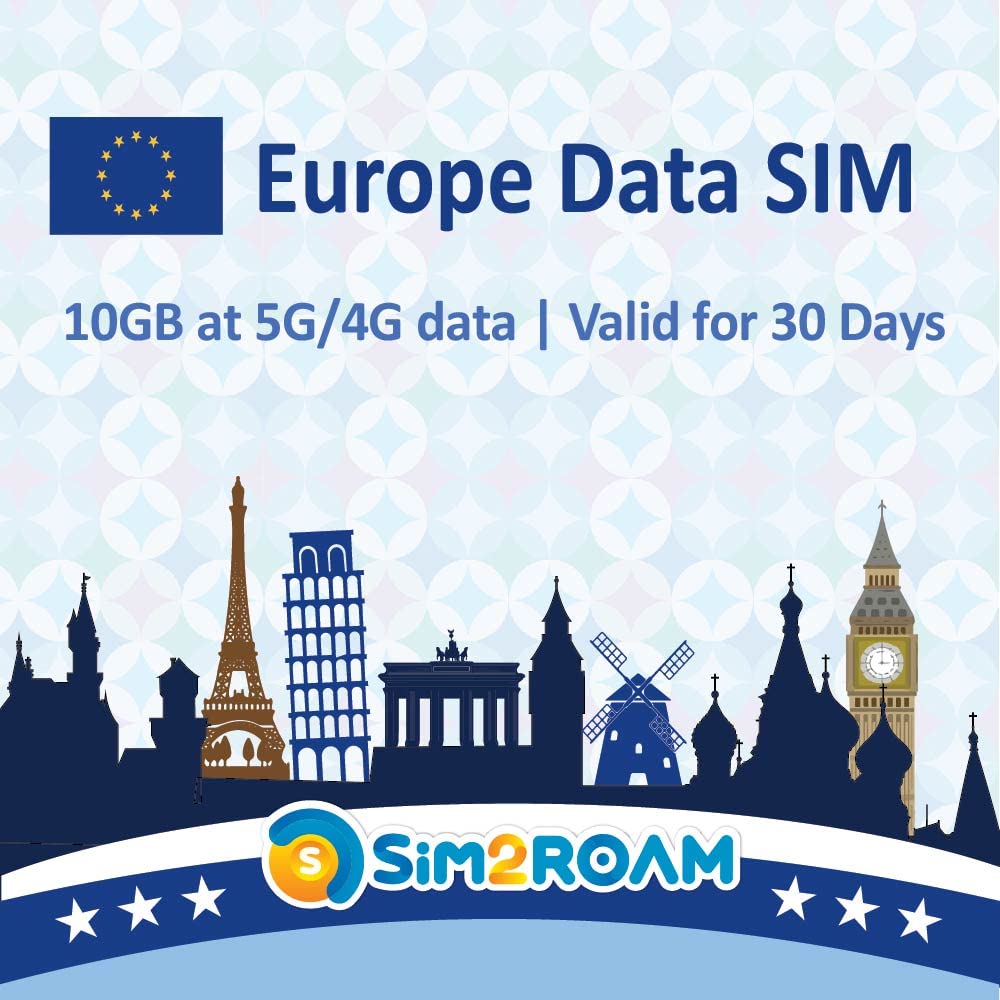 Europe Data ONLY SIM Card 30Days | 5G/4G LTE High Speed Prepaid Data Sim Card | 