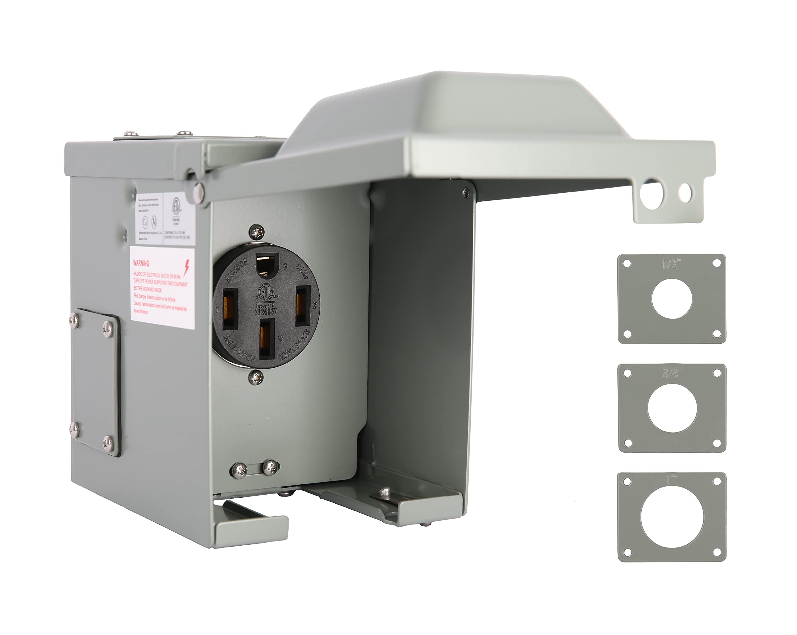 PEAKTOW RV/EV Weatherproof Outdoor 50 Amp 125/250 Volt Electrical NEMA 14-50R Po