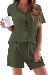 Ekouaer Women's Short Sleeve Sleepwear Soft PJ Set XS-XXL