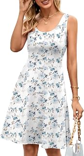 Herou Summer Beach Dresses for Women Sleeveless A-Line Dress