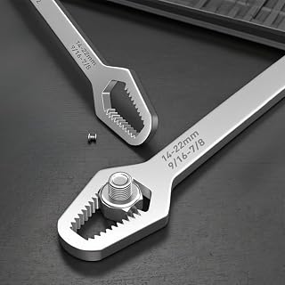 Silver Universal Wrench, Double End Wrench for 8-24mm Nuts Self Adjustable Wrench