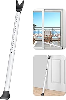 AceMining Door Security Bar, Patio Door Lock, 20-50 in | Sliding Glass Door Security Bar for Patio Door, Window Security and Door Stopper Protection, White