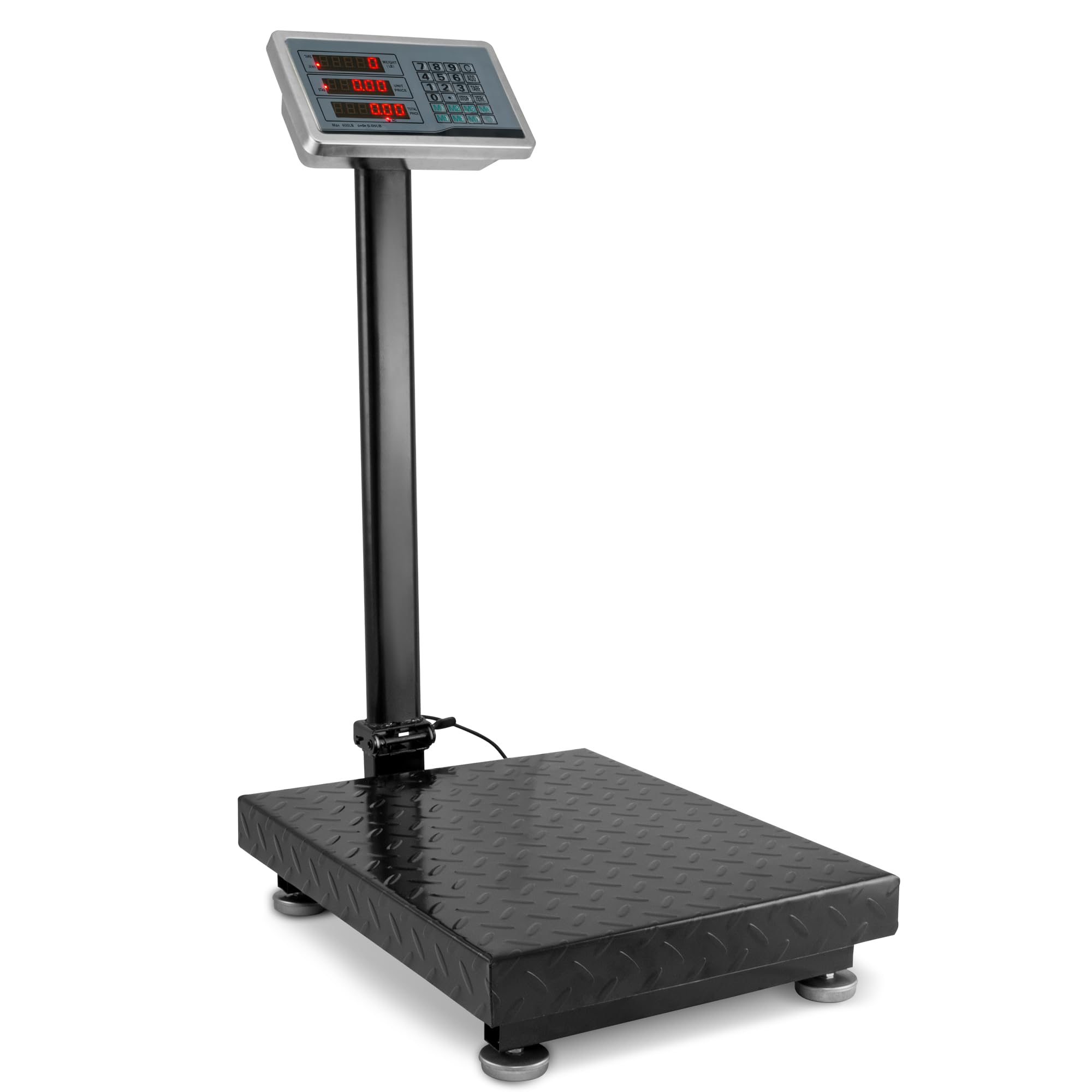 Industrial Scale, Shipping, Packages, Platform, Black, 600 LB | Houseables Digit