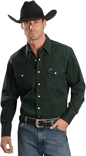 Wrangler Men's Authentic Cowboy Cut Work Western Long-Sleeve Firm Finish Shirt,Rawhide,Large