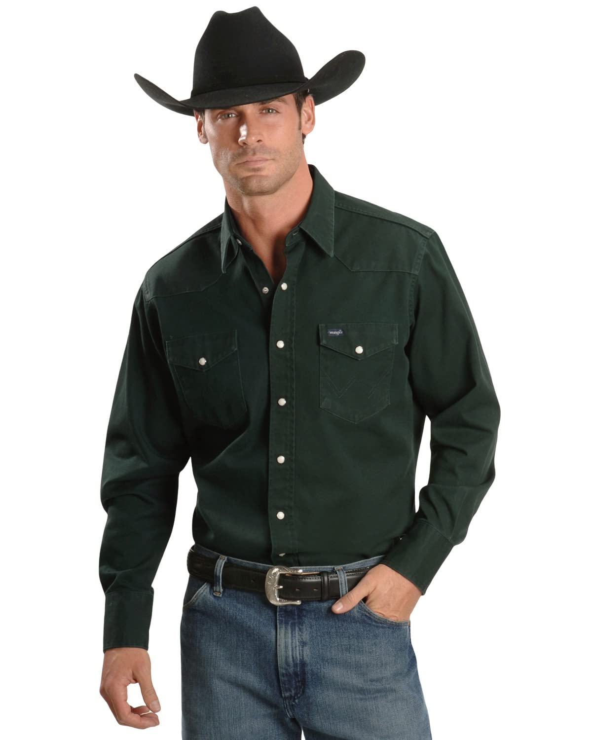 Wrangler Men's Authentic Cowboy Cut Work Western Long-Sleeve Firm Finish Shirt,R