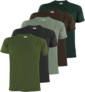 ALPIDEX Men's T-Shirts S-5XL Set of 5 Basic Crew Neck Short Sleeve 100%